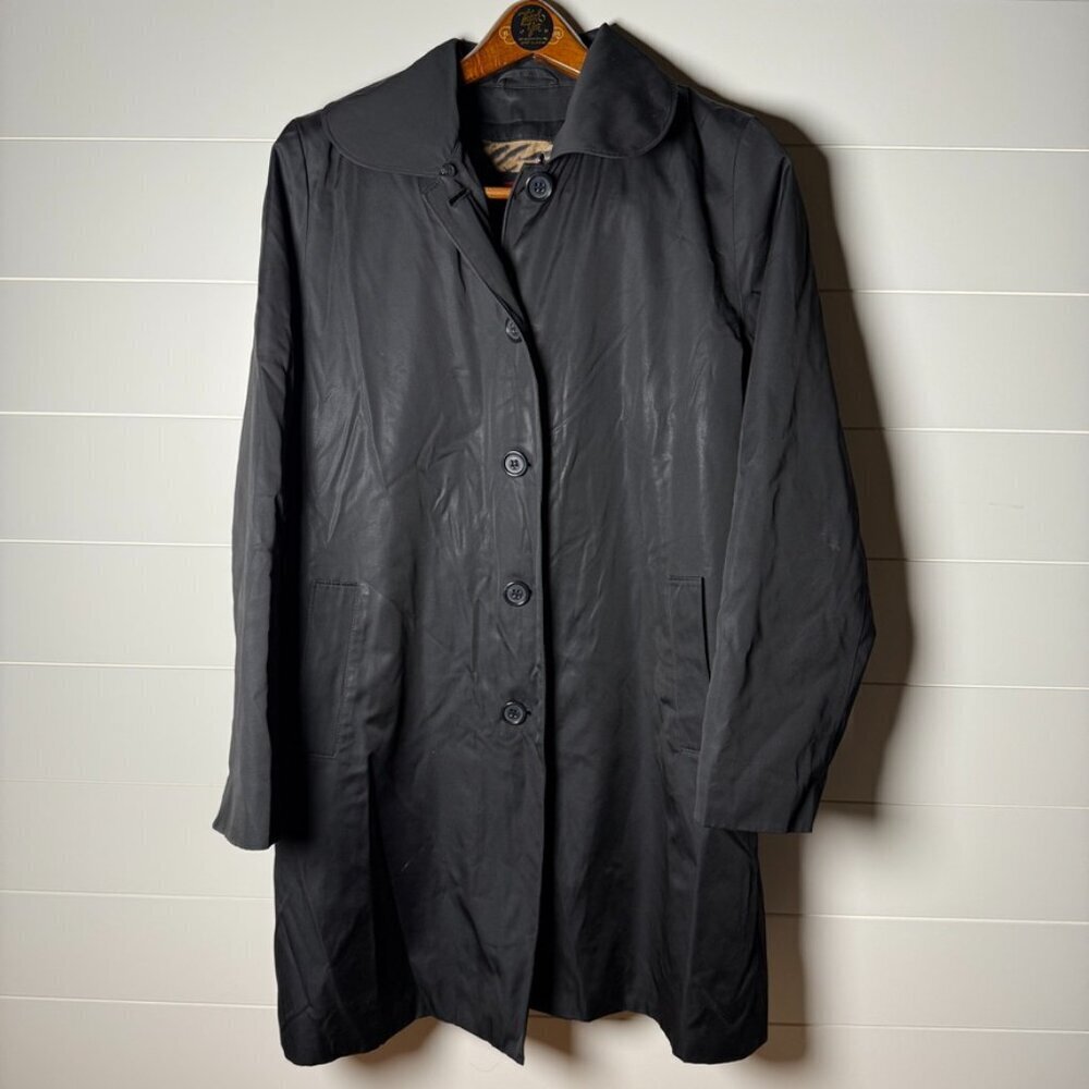 London Fog SIGNATURE Black Trench Coat Women's Size Large